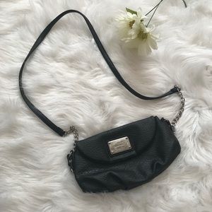 Black leather crossbody bag